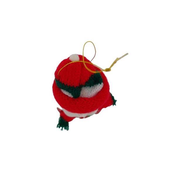 VTG Polar Bear with Knit Hat and Scarf Holding Wreath Christmas Ornament 1988 - Picture 4 of 10